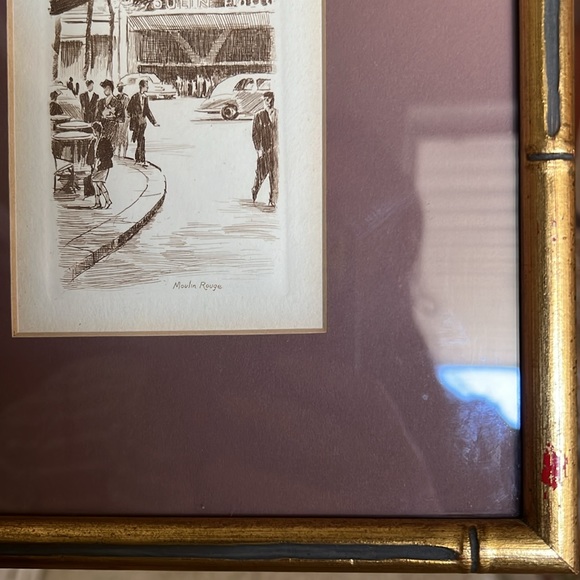 Ooh la la! A beautiful pair of custom framed lithographs of French landmarks. - Picture 14 of 15